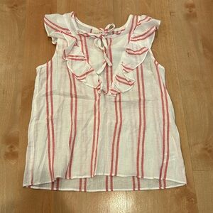 Universal thread Red and White Ruffle Tank Top size extra small